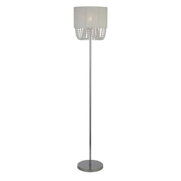 Stehleuchte Glas Metall Weiß Fußschalter E27 H:152 cm