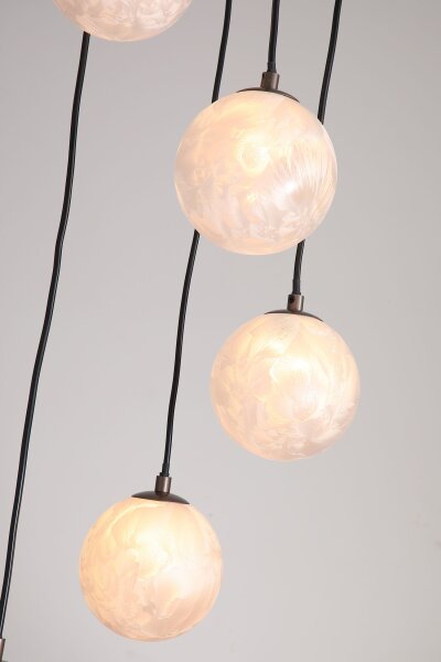 Hängelampe Glas Metall Bronze G9 5-flammig Ø25 cm rund