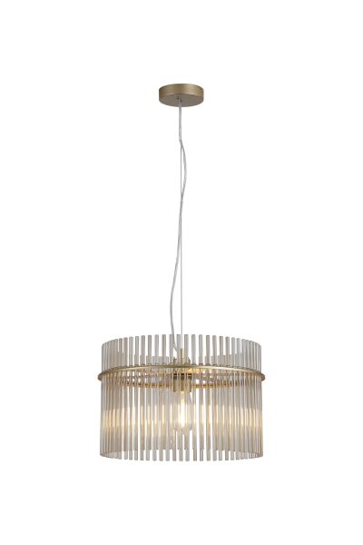 Hängelampe Glas Metall Gold Champagner E27 Ø40 cm
