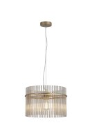H&auml;ngelampe Glas Metall Gold Champagner E27 &Oslash;40 cm