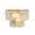Wandleuchte Glas Metall Gold E14 H:20 cm 2-flammig klar