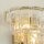 Wandleuchte Glas Metall Gold E14 H:20 cm 2-flammig klar