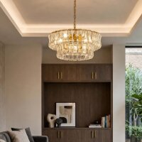 Pendelleuchte Glas Metall Gold E14 &Oslash;46 cm...