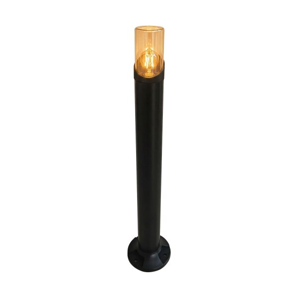 Wegeleuchte Glas Schwarz Bernstein E27 IP44 H:45 cm
