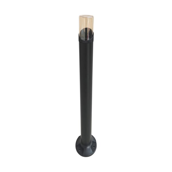 Sockelleuchte Glas Schwarz Bernstein E27 IP44 H:90 cm