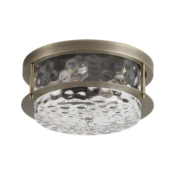 Deckenlampe Klarglas Messing Antik E27 IP44 Ø35 cm rund