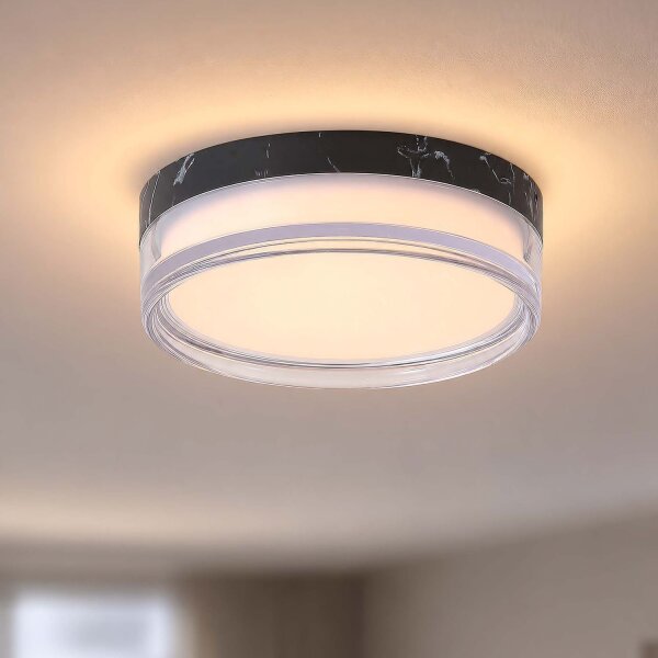 LED Deckenleuchte 2300-4000K Metall Schwarz IP65 Ø23 cm
