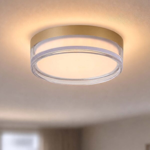 LED Deckenleuchte 2300-4000K Metall Gold IP65 Ø23 cm