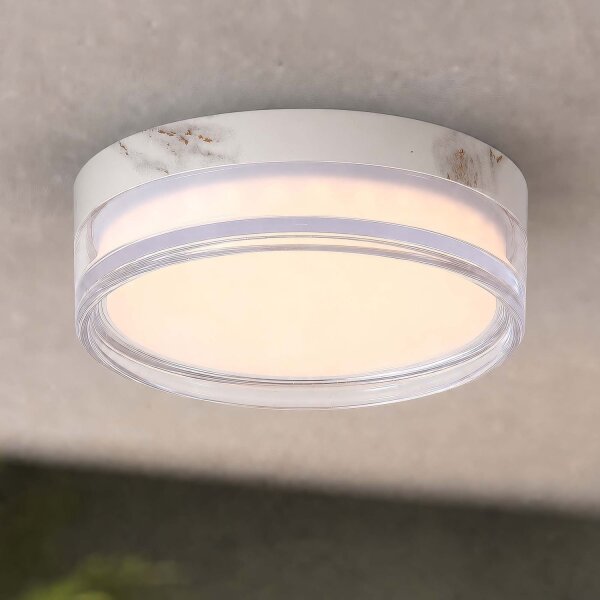 LED Deckenlampe CCT 2300-4000K Marmor IP65 Ø23 cm flach