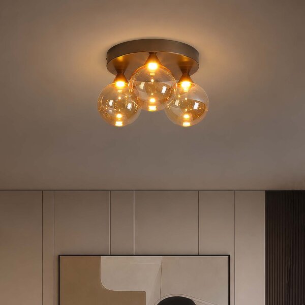 LED Deckenlampe 2700-4000K Glas Bronze Bernstein Ø40 cm