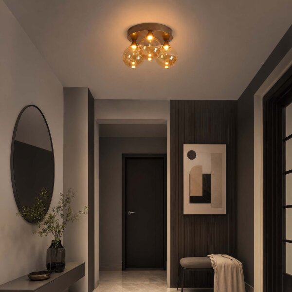 LED Deckenlampe 2700-4000K Glas Bronze Bernstein Ø40 cm