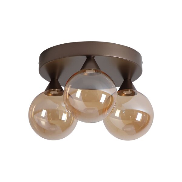 LED Deckenlampe 2700-4000K Glas Bronze Bernstein Ø40 cm