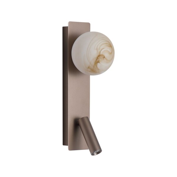 Wandleuchte schwenkbar Glas Bronze-Braun G9 LED H:30 cm