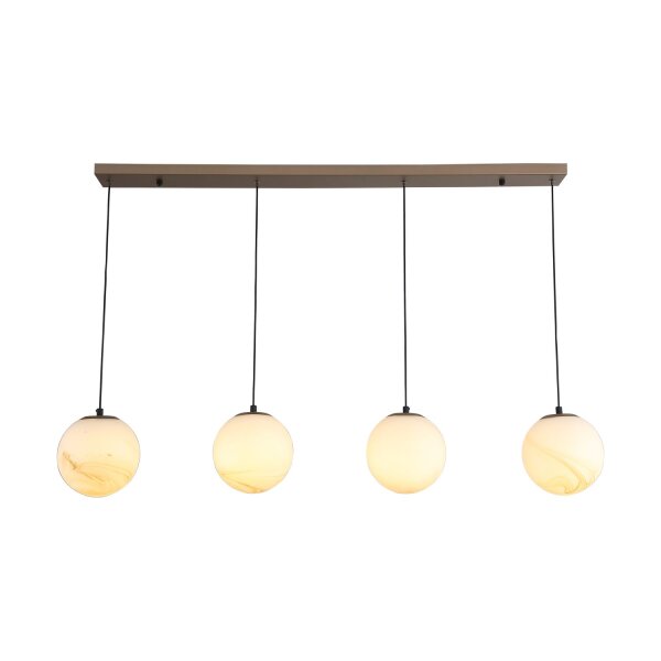 Hängelampe Glas Metall Bronze-Braun Weiß E27 L:120 cm