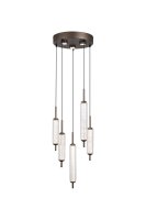 LED H&auml;ngelampe 3000K Glas Bronze-Braun Wei&szlig; &Oslash;37 cm