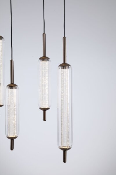 LED Pendelleuchte 3000K Glas Bronze-Braun Weiß L:85 cm