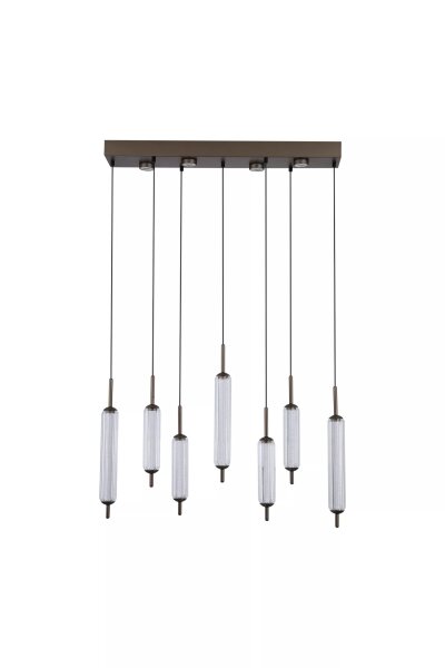 LED Pendelleuchte 3000K Glas Bronze-Braun Weiß L:85 cm