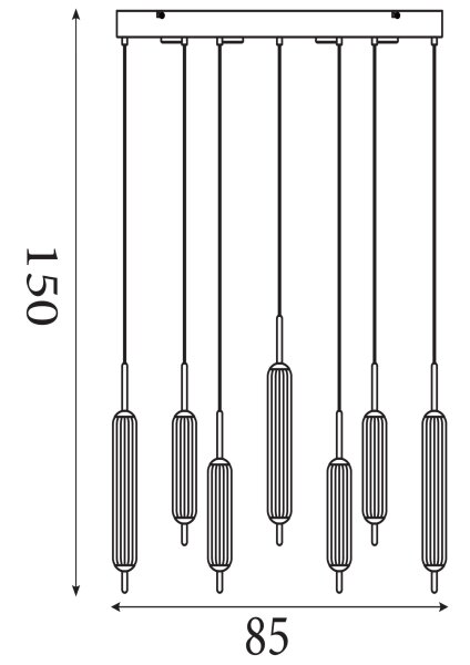 LED Pendelleuchte 3000K Glas Bronze-Braun Weiß L:85 cm