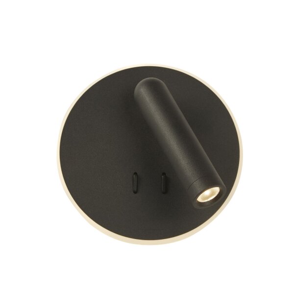 LED Wandleuchte Schalter 3000K Sandschwarz H:14,5 cm