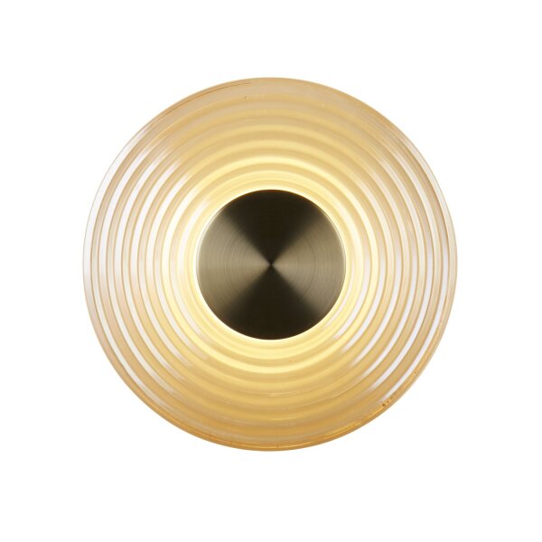 LED Wandlampe 3000K Glas Metall Messing Antik Bernstein