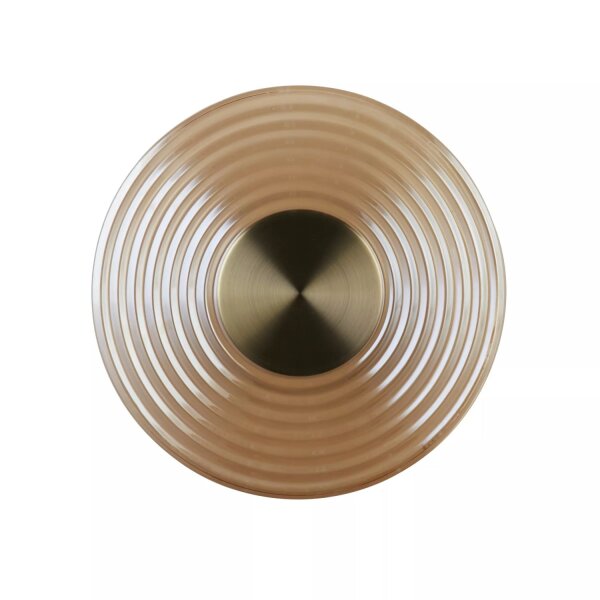 LED Wandlampe 3000K Glas Metall Messing Antik Bernstein