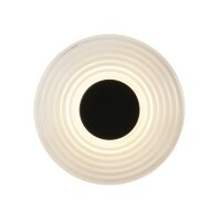 LED Wandlampe 3000K Glas Metall Schwarz &Oslash;30 cm Ringe