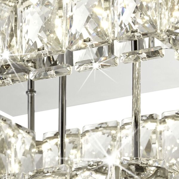 LED Deckenlampe 4000K Aluminium Glas Chrom H:22,5 cm