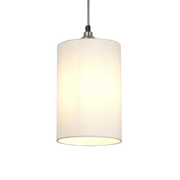 Lampenschirm Baumwolle Weiß E14 E27 Ø16 cm Zylinder