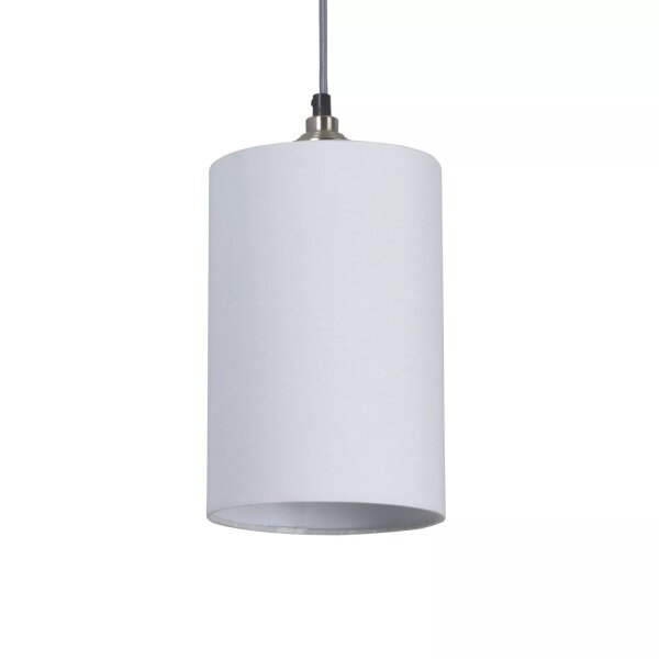 Lampenschirm Baumwolle Weiß E14 E27 Ø16 cm Zylinder