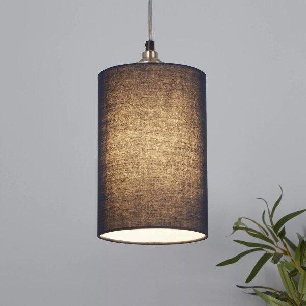 Lampenschirm Baumwolle Marineblau E14 E27 Ø16 cm Loft