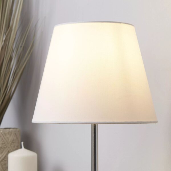 Lampenschirm Baumwolle Weiß E14 E27 H:16 cm Loft