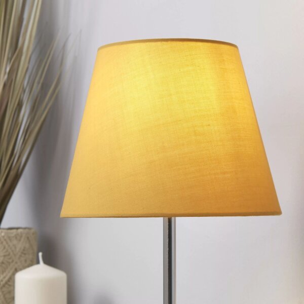 Lampenschirm Baumwolle Ocker E14 E27 Ø20 cm Loft