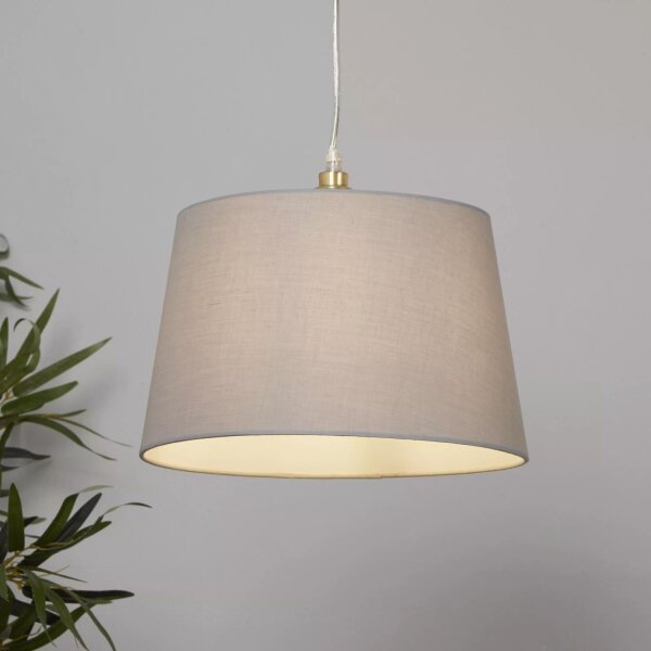 Lampenschirm Baumwolle Hellgrau E14 E27 Ø30 cm Loft