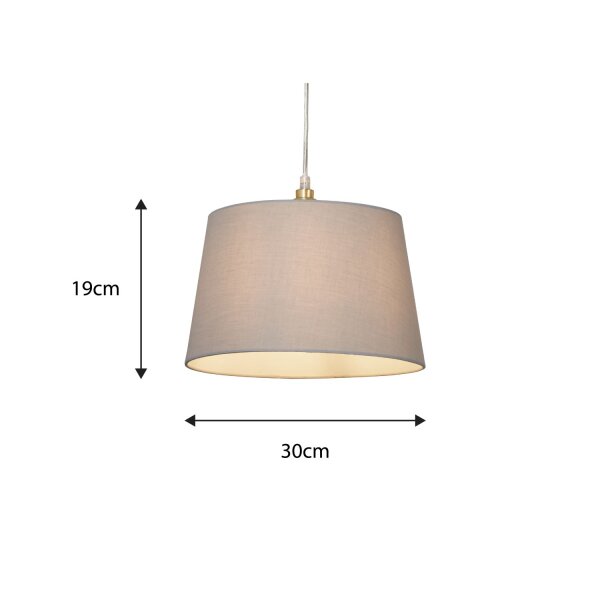 Lampenschirm Baumwolle Hellgrau E14 E27 Ø30 cm Loft