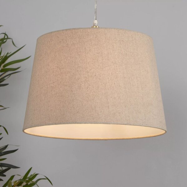 Lampenschirm Leinen Baumwolle Natur E14 E27 Ø40 cm Loft