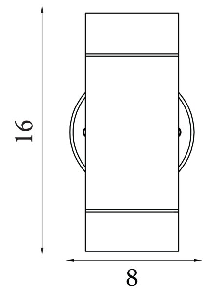 Außenleuchte Up Down Schwarz GU10 IP44 B:8 cm 2-flammig