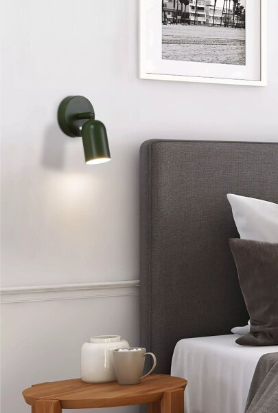 LED Wandstrahler Akku 3000K Metall Grün T:9,5 cm modern