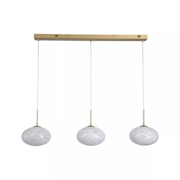 LED Pendelleuchte 3000K Glas Metall Gold L:115 cm Kugel