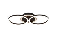 LED Deckenlampe 3000K Metall Schwarz L:46 cm Lichtring