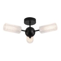 Deckenlampe Metall Schwarz G9 B:48,8 cm Zylinder 3-flmg