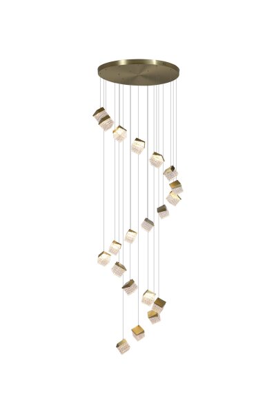 LED Hängelampe 3000K Metall Messing Ø88 cm 20-flammig