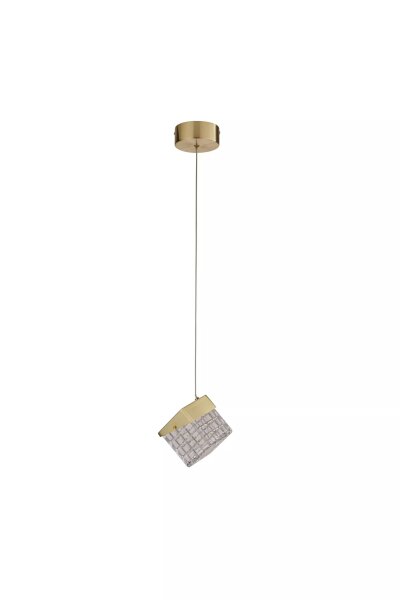 LED Hängelampe 3000K Metall Messing L:13 cm Würfel