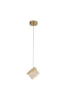 LED H&auml;ngelampe 3000K Metall Messing L:13 cm W&uuml;rfel