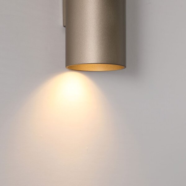 Wandleuchte Up Down Aluminium Bronze-Braun GU10 modern