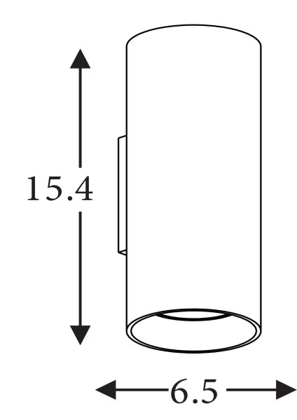 Wandlampe Aluminium Sandweiß GU10 H:15,4 cm Zylinder