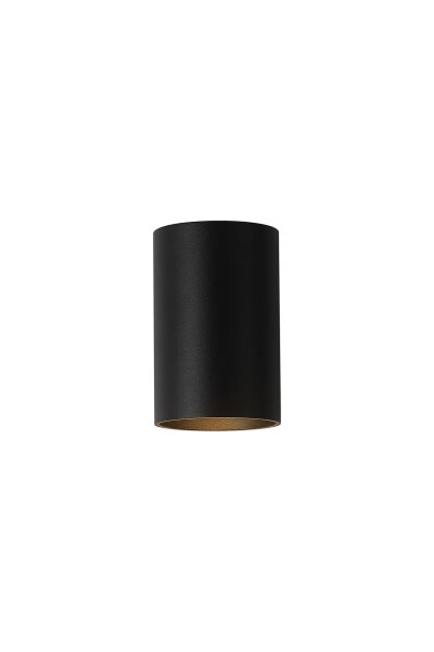 Wandleuchte Aluminium Sandschwarz GU10 H:10 cm Zylinder