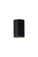 Wandleuchte Aluminium Sandschwarz GU10 H:10 cm Zylinder