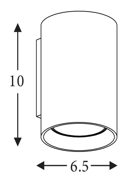 Wandleuchte Aluminium Sandweiß GU10 T:6,5 cm Zylinder