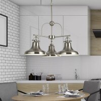 H&auml;ngelampe Metall Silber Wei&szlig; E27 L:63 cm Industrial