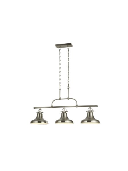 Pendelleuchte Metall Silber Weiß E27 L:96 cm Industrial
